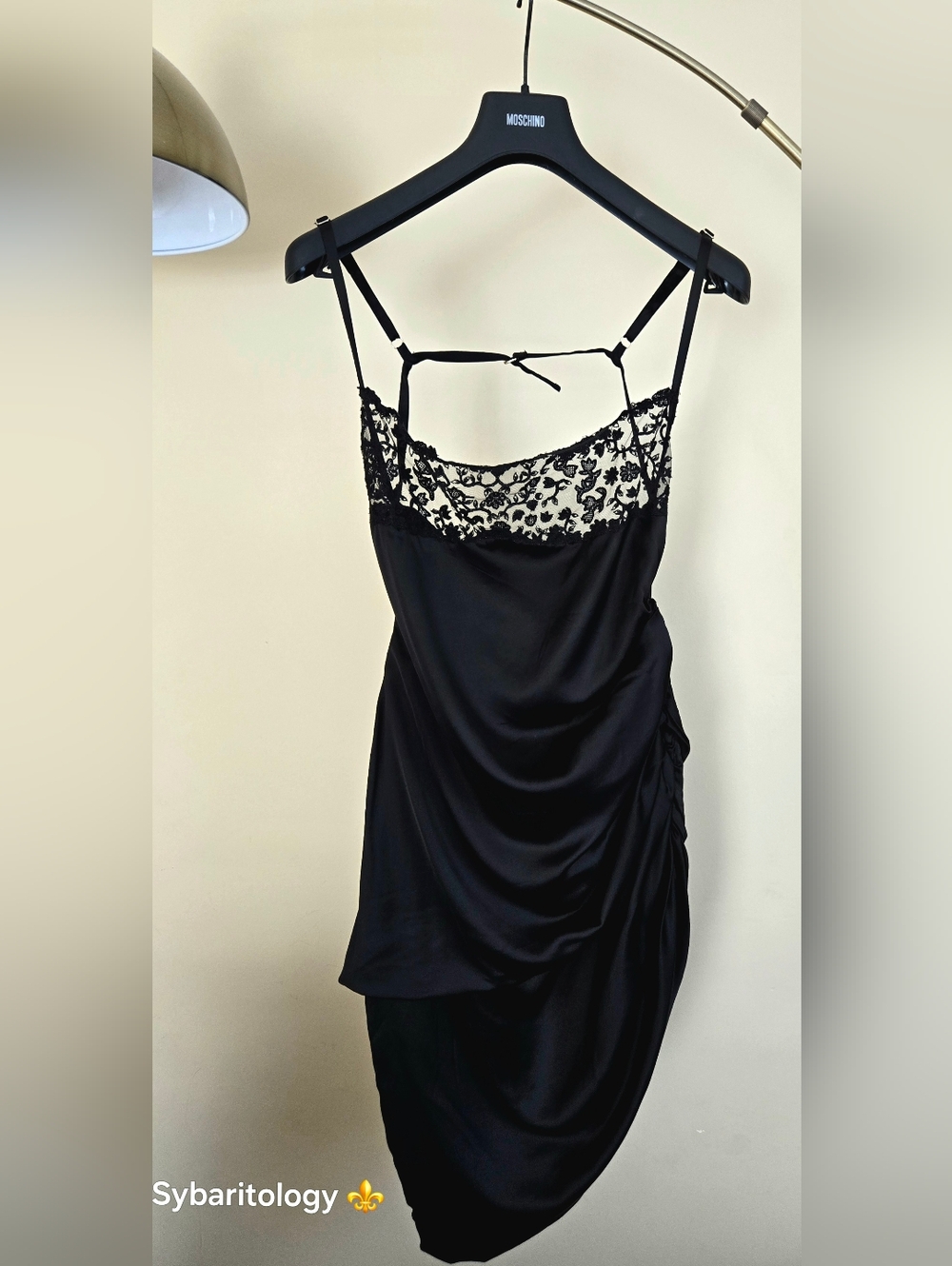 NWT JACQUEMUS La Saudade Brodée Black Slip Satin MiniDress Size:40/S FRANCE